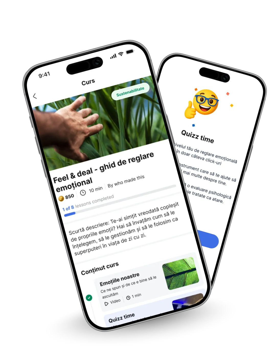 A Zbor course, its lessons and a quiz in the app.