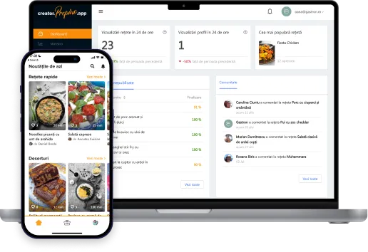 The Prepino Creators Portal on a laptop beside the mobile app.