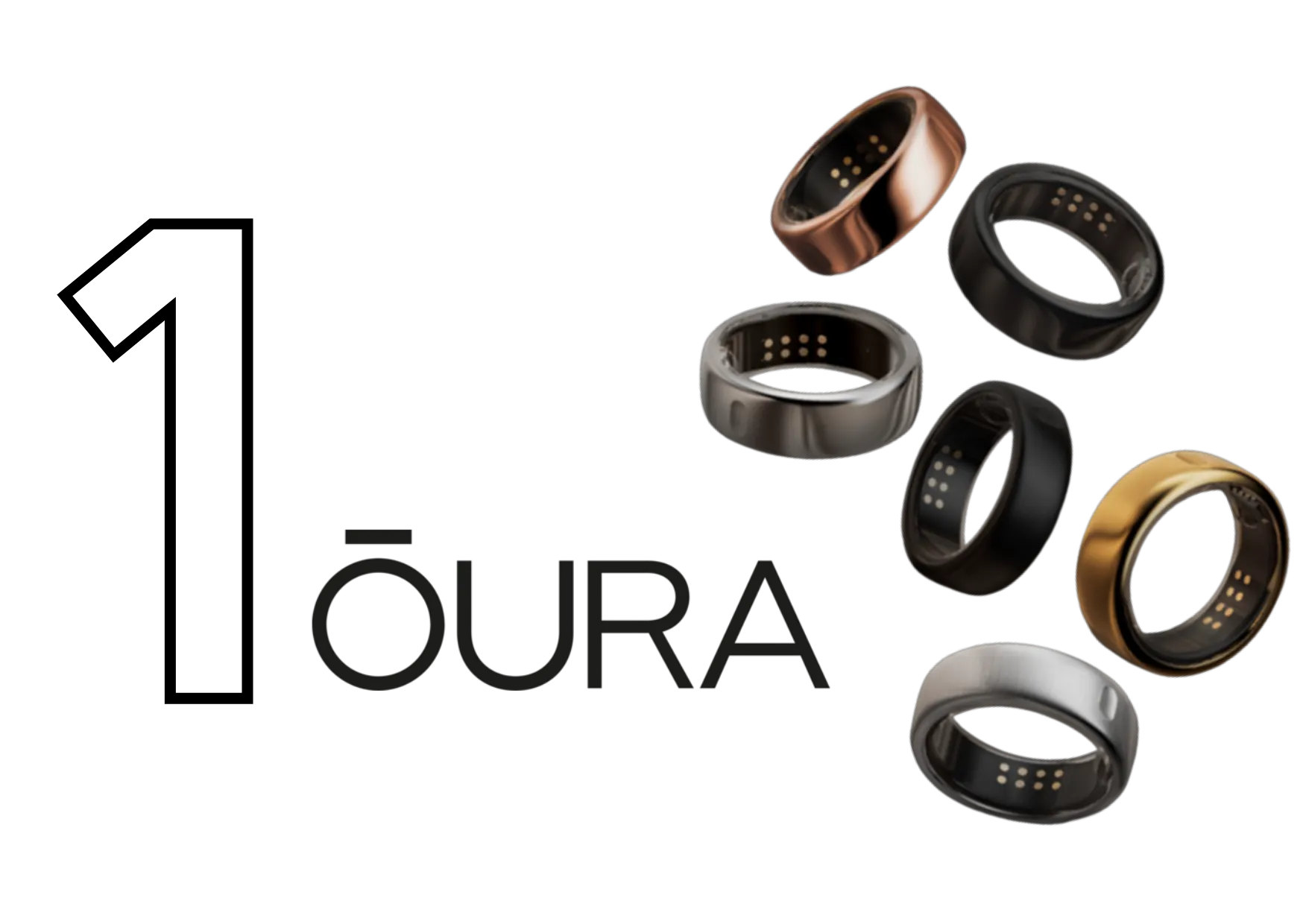 Number 1: Oura, with Oura Rings in five finishes.