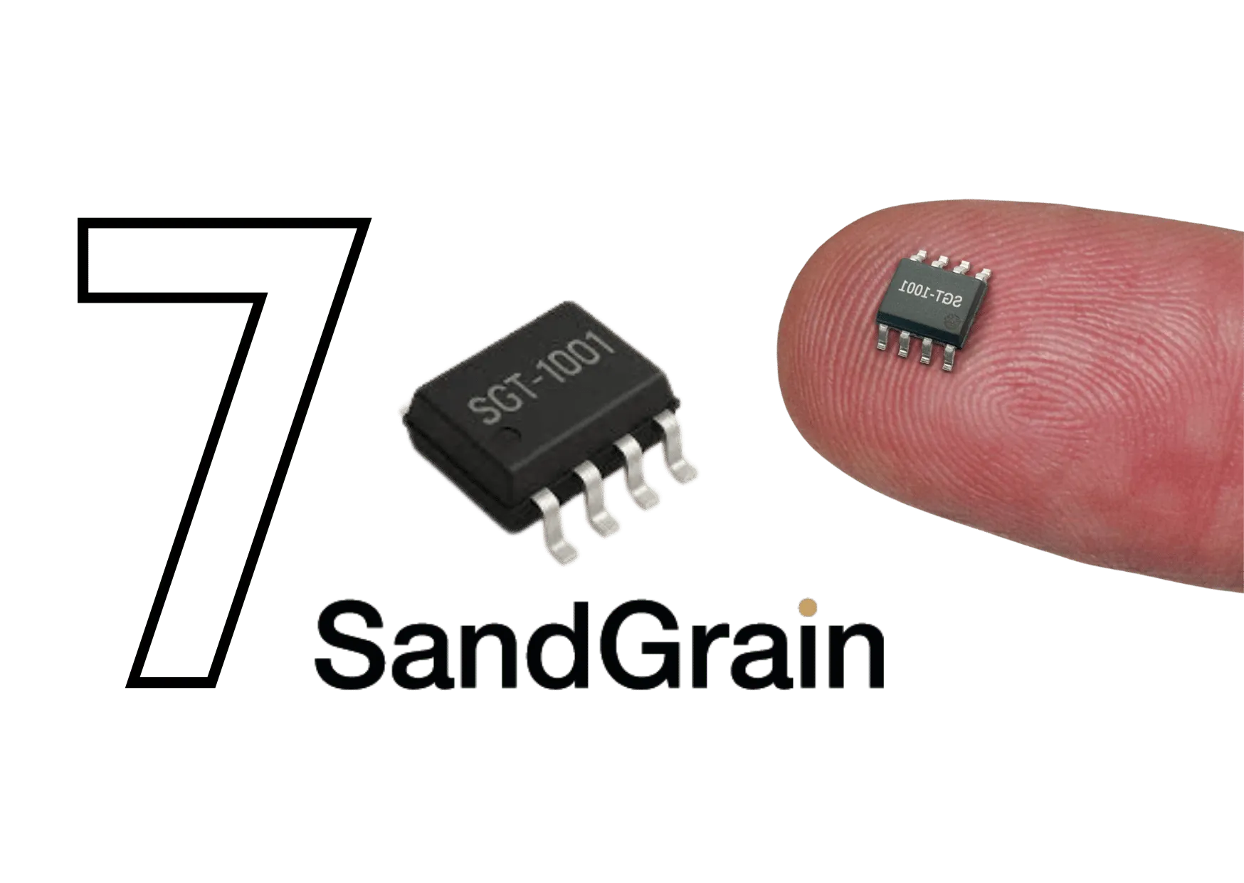 Number 7: SandGrain, with its security chip on a fingertip.