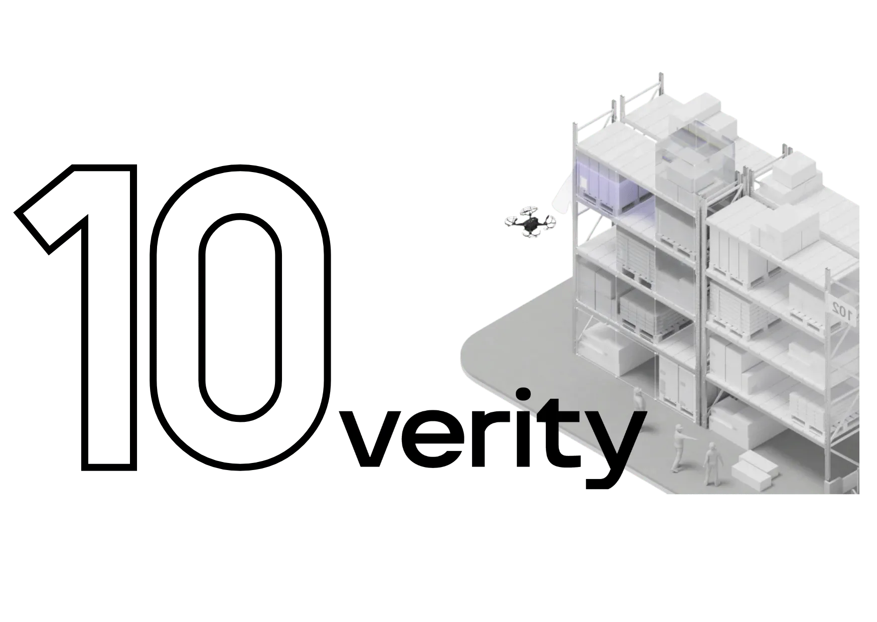 Number 10: Verity, with an indoor drone flying beside warehouse shelving.